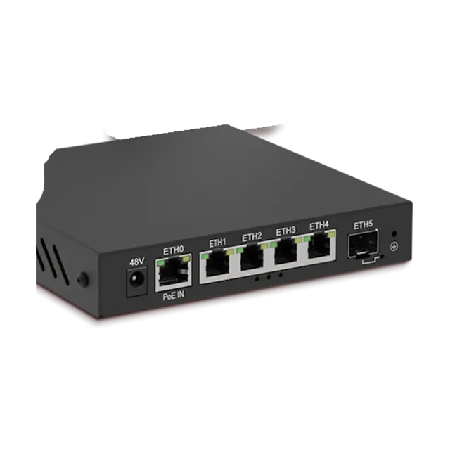Tachyon TNS-100 - Industrial 6-port L2 switch with 4 x 2.5G passive PoE-out ports, 2.5G PoE-in...